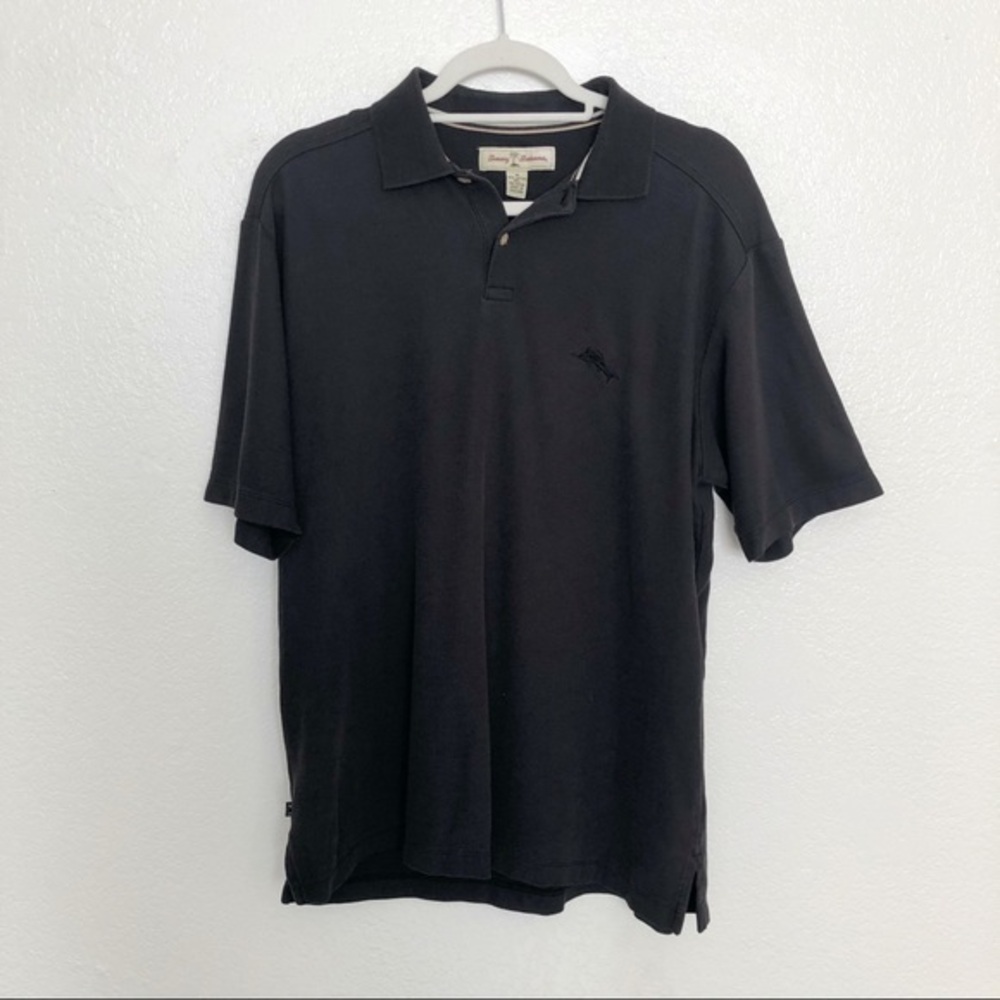 Tommy Bahama Brown Short Sleeve Polo Shirt Size Medium Cotton Blend